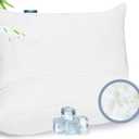 Adjustable Firm Memory Foam Pillows Queen Size Set of 2, Bamboo Rayon Cooling Pillow, Luxury Bed Pillow for Side, Back & Stomach Sleeper- Removable & Washable Cover, CertiPUR-US Certified Foam (White)