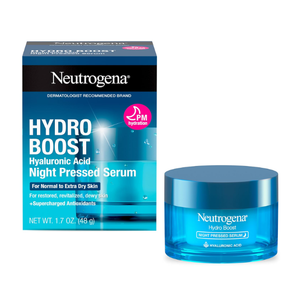 Neutrogena Hydro Boost Night Pressed Serum  with Hyaluronic Acid & Antioxidants, Hydrating Face Moisturizer that Restores & Revitalizes Skin Overnight, for Normal to Extra Dry Skin, 1.7 oz