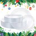 FLOWERCAT 100PCS Clear Plastic Plates - Heavy Duty Plastic Plates Disposable -Straw hat plate for Christmas party &Wedding & New Year - Serve for 50guests party(10inch & 7inch)(Clear)