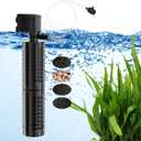 AquaMiracle True 4-Stage Fish Tank Filter, in-Tank Submersible Aquarium Filter Internal Fish Filter with Aeration, for 40-70 Gallon Aquariums