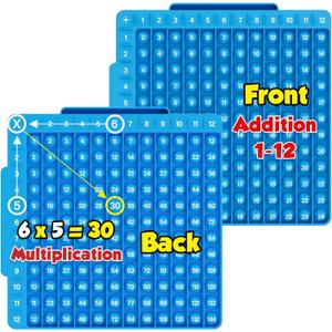 Torlam Math Board, Multiplication Game Board, 12x12 Math Manipulatives Game Board Multiplication,Division, Addition, Subtraction Games Toys for Kids, 1st, 2nd, 3rd, 4th, 5th, 6th Grade