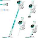 Tikom V500 Cordless Vacuum Cleaner for Home, 40000Pa/450W Stick Vacuum with LED Touch Screen, Charging Wall Dock, Anti-Tangle, Lightweight Handheld Vacuum for Pet Hair, Hard Floor, Carpet, Blue