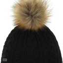 Lou Lux, One Size, Winter Hat with Light Brown Pompon, Partially Lined 