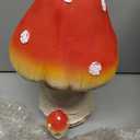 Mushroom Decor Fairy Garden Accessories - Outdoor Garden Decor Mushrooms Ornament for Garden Decoration Garden Gnome's Favorite Mushroom Statues (12.2” Red)