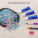 60g Cyan Citrine Pearl Rhinestones for Crafts Mixed Size 3mm-10mm AB Color Round Half Pearls Flatback Pearl Beads and Resin Rhinestones Set for Face Art with Gel