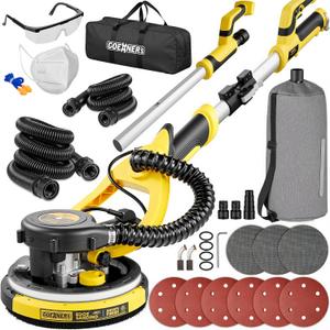 Drywall Sander with Vacuum Dust Collection, 99% Dust-Free Electric Pole Sander for Drywall, 6A 780W 7 Variable Speed 9001800 RPM, Telescoping Handle, LED Light, 16FT Power Cord, for Popcorn Ceiling
