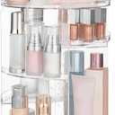 HBlife 360 Rotating Makeup Organizer Adjustable Carousel Large Capacity Revolving Perfume Organizer Skincare Organizers Cosmetic Storage Spinning Holder for Vanity, Clear