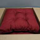 Love's cabin Memory Foam Chair Cushions Set of 4, 15.5"x15.5"x3.5" Indoor & Outdoor Seat Pads for Dining, Kitchen, Office, Patio Chairs - Burgundy
