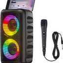 Portable Bluetooth Speaker, Karaoke Machine for Adults and Kids, with Lights Loud Big Bluetooth Speaker, Rechargeable Dj/ PA Speaker System with TF Card, AUX in, REC, TWS for Outdoor Sport Home Party