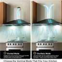 36 Inch Wall Mount Range Hood Ducted/Ductless Convertible Kitchen Exhaust Hood with 450 CFM Motor, 3 Speed Fan, LED Lighting and Dishwasher Safe Filters, Matte Black Painted Finish