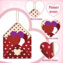 Chunful 12 Pcs Large Wooden Heart Envelope Ornament Valentine Decorations for Tree 4 Inch Love Letter Envelope Hanging Tags with Ropes Red Pink Cutouts Romantic Valentines Decor for Home Office Gift