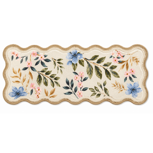 Front Door Mat Indoor Entrance - 2x4.3 Beige Colorful Floral Washable Layered Doormat Outdoor Entrance Porch Rug Non-Slip Boho Runner Rug for Kitchen Hallway Bedroom Laundry Room Porch Decor