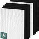 115115 Replacement Filters A for Winix PlasmaWave Air Purifier C535, 5300-2, 6300-2, 5300, 6300, AM90, P300, Funmit 2 High-efficiency Size 21 Filter + 8 Activated Carbon Pre-Filters (10 Piece Set)