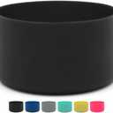 Flaskars Protective Silicone Boot for 12 oz - 40oz Hydroflask Water Bottles Anti-Slip Bottom Stanley Sleeve Cover Bumper (Black)