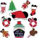 10 Pcs Christmas Door Decorations, Festival Magnetic Decorations for Cabin Door, Reusable Magnets for DCL and Major Cruise Lines