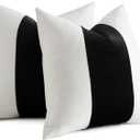 AmHoo Pack of 2 Velvet Panel Cotton Pillow Covers Decorative Pillowcase Cushion for Couch Sofa Bedroom 20 x 20-Inch Black