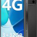 BLKE AIR Mini Phone 4G Unlocked 3+32GB Mini Smartphone with 3.7'' HD Touch Screen 2000mAh Battery Compact Backup World's Smallest Phone for Kids & Students GPS Dual SIM Face ID Black