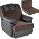 HOMBYS Foam Recliner Chair Cushions for Elderly, 4" Thick Chair Pads with Back Support for Office, Non-Slip Medium Firm Seat Cushion with Lumbar Pillow (Brown, 22"x22"+13" Backrest)