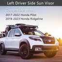 Left Drvier Side Sun Visor Fit for Honda Pilot 2017-2022, Honda Ridgeline 2018-2023 Replaces# 83280-TG7-A12ZB (Gray)