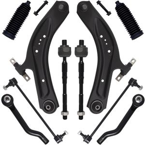 AUQDD 10Pc Front End Suspension Kit Fit For 2014-2020 Ni-ssan Rogue, 17-22 Rogue Sport, 2 Lower Control Arm w/Ball Joint 2 Sway Bar Link 4 Outer Inner Tie Rod End (# K623110 K750783 EV801396 ES801220)