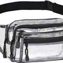 Clear Fanny Pack Stadium Approved Multi-purpose Waist Bag for Work,Travel & Sporting Event