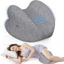Knee Pillow for Side Sleepers, High-Density Memory Foam Leg Pillow for Side Sleeping, Heart-Shaped Design for Knees, Hips & Spinal Alignment, Grey