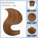 Color #30 Tape in Extensions Human Hair 16 Inch Light Brown Straight Tape in Seamless Extensions Human Hair Skin Weft Seamless Invisible Unprocessed Virgin Remy Hair 45g 10 Pcs