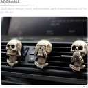 GLEAVI Skull Car Vent Air Freshener Stick 3-Pack Creative Aromatherapy Clip for Automotive Interior Accessories Unique Halloween Car Decoration for Men and Women