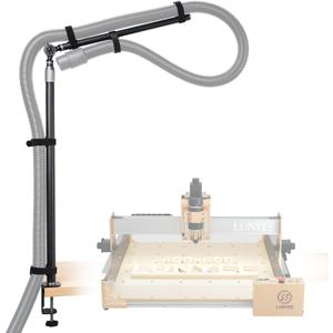 Dust Collection Boom Arm for CNC Router  Adjustable Clamp Mount Hose Holder for Desktop CNC Machines  Flexible Support Prevents Hose Sag, Improves Airflow & Keeps Work Area Clear
