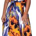 Women Transformer Convertible Multi Way Wrap V-Neck Wedding Bridesmaid Dress Halter Ombre Floral Long Evening Prom Maxi Dress (Small, Purple Tie Dye)
