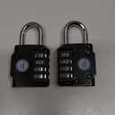 4 Digit Combination Locks 2 Pack - Weatherproof Padlock with Code - Combination Lock for Locker, Gym, Outdoor Gate, Storage Shed, Fence Gate & Bike Lock - Keyless, Easy to Set, Reset - New Black