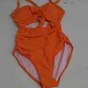 Eomenie Women's One Piece Swimsuits Tummy Control Cutout High Waisted Bathing Suit Wrap Tie Back 1 Piece Swimsuit (X-Large, Orange)