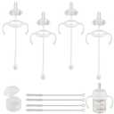 Straw Cup Soft Spout Conversion Kit for Pigeon Baby Bottle, Toddler Transition Kit with Silicone Straw Top Nipple, Weighted Straw, Bottle Handle, Cleaning Brush, 4 Pack, 8m+