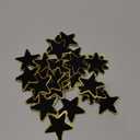 Jexine 32 Pieces Chenille Star Patches Black Self Adhesive Fabric Stickers Small Chenille Iron on Star Patches DIY Sewing Embroidered Appliques for Christmas Thanksgiving Clothes Hats Jeans