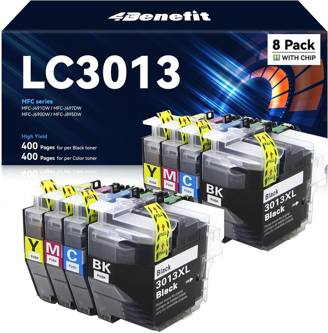 LC3013 High Yield Ink Cartridges 8-Pack LC3011 LC3013XL LC-3013