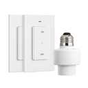DEWENWILS Remote Control Light Socket, Wireless Light Switch for Pull Chain Light Lamp Fixtures, 100FT Range, No Wiring Needed, ETL Listed(2 Wall Mounted Switch+1 Socket, Shorter Version)