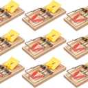 Victor M205-9 Easy Set Plastic Pedal Sustainably Sourced FSC Wood Humane Snap Rat Trap - 9 Wooden Traps (9 Traps)