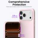 ORNARTO Compatible with iPhone 17 Pro Max Case 6.9", Slim Liquid Silicone 3 Layers Soft Gel Rubber Shockproof Protective Cover with Anti-Scratch Microfiber Lining-Chalk Pink