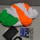 700 Sqft Glow in The Blacklight Giant Durable Spider Webs Halloween Decorations Outdoor, Stretchy Beef Netting for Halloween Party Set, with 3 Blacklight, 3 Color Web (24FT x 4FT) (3 Colors-White&Orange&Green)