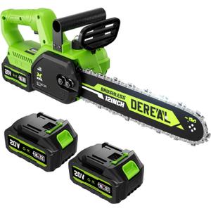 Electric Chainsaw Cordless, 12" Electric Chain Saws, 20V Battery Power Chain Saw, Mini Cordless Chainsaw with 4.0Ah Battery and Charger