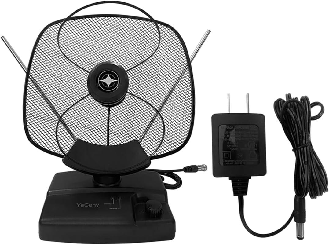 Amplified Indoor Digital TV Antenna  Best Powerful Amplifier, Signal Booster & Has up to 200+ Miles Range, Support 8K 4K 1080P VHF&UHF HD Free Local Channels Support All Tvs.