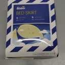 Crib Skirt Pleated Dust Ruffle Pink Nursery Room Decor for Girls Boys Crib Toddler Bedding 14" Drop fit Standard Crib Toddler Bed Skirts Machine Washable