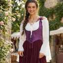 Scarlet Darkness Corset Tops for Women Renaissance Under bust Corset Boned Lace Up Corsets (S)