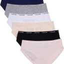 Calvin Klein Girls' Cotton Hipster Underwear 6-Pack (Small, Crystal Pink/Black/Nude/Heather Gray/White/Symphony)