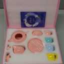 fanquare Porcelain Tea Set for Girls Adults,12 Pieces Coloful Tea Set with Gift Box for Home Tea Party Birthday (Multicolor)