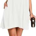 AUSELILY Womens Summer Dress Sleeveless Halter Neck Beach Dress Casual Sundresses with Pockets (White)