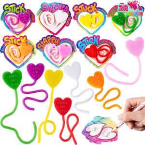 JOYIN 28 Packs Valentine's Day Sticky Heart Toys, Classroom Exchange Gift for Kids, Classroom and Holiday Reward Prizes, Valentines Party Favors, Bring fun to children, Party Favors