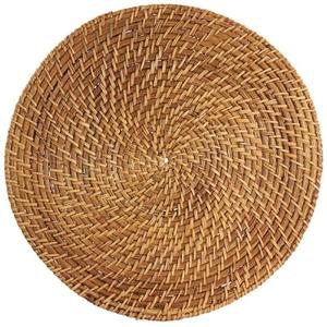 For 14 in. Rattan Woven Placemat in Brown