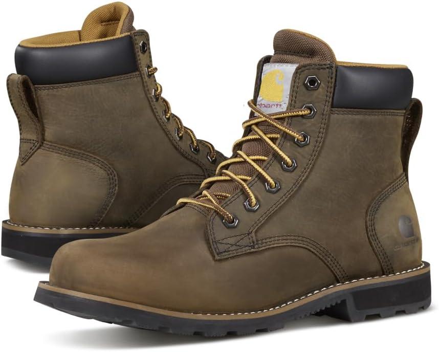 Carhartt Frontier Men's 6" Leather Soft Toe Work Boot, Safety Slip Resistant and Waterproof (10)