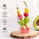 Kucoele 50 Sets 5oz Plastic Charcuterie Cups with Sticks, Disposable Fruit Cups for Party, Clear Appetizer Cups (50 Cups + 100 Cocktail Picks)